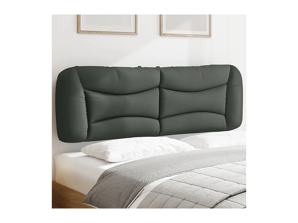 Coussin de tête de lit gris foncé 160 cm tissu