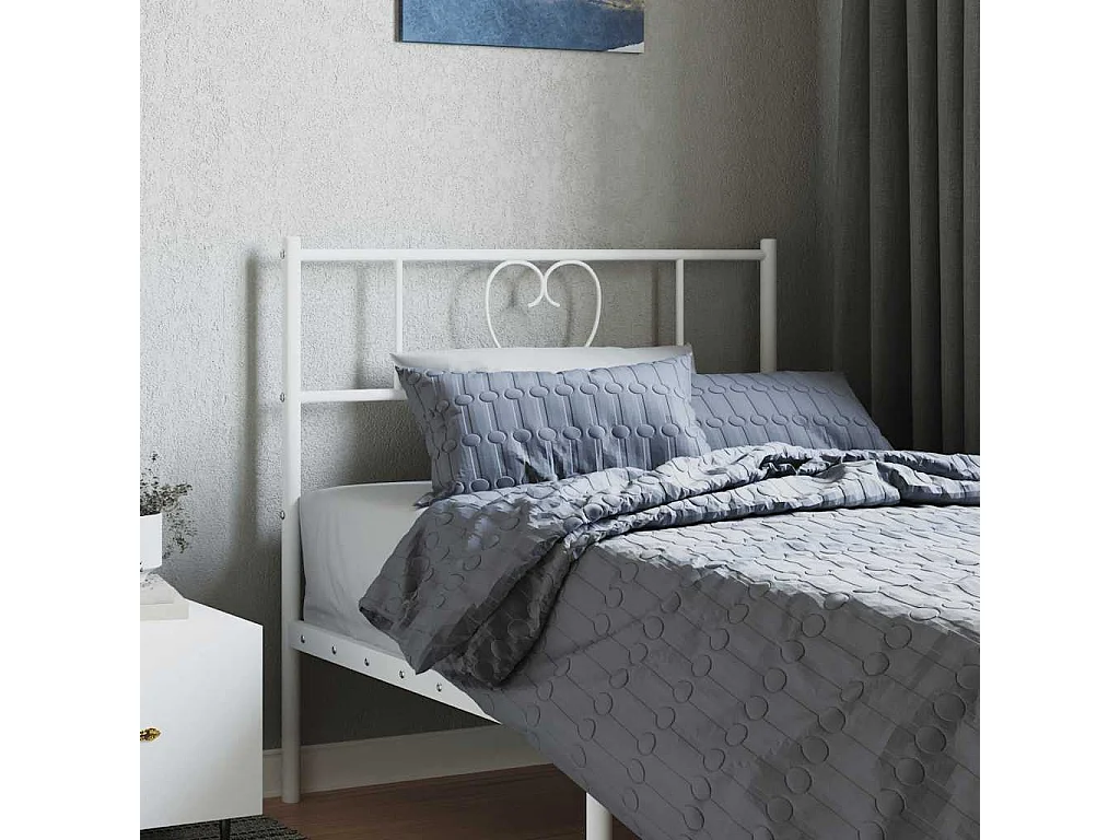 Vervangend hoofdbord 75 cm metaal wit