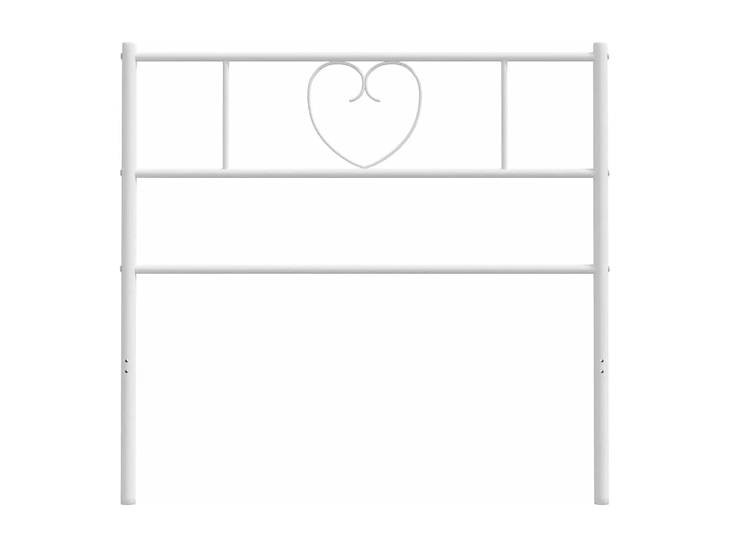Vervangend hoofdbord 75 cm metaal wit