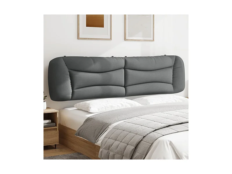 Hoofdbordkussen "Hvar" 200 cm stof lichtgrijs