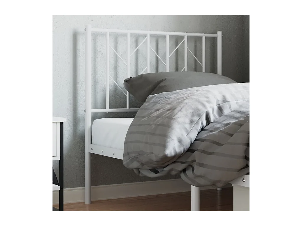 Tête de lit métal blanc 80 cm