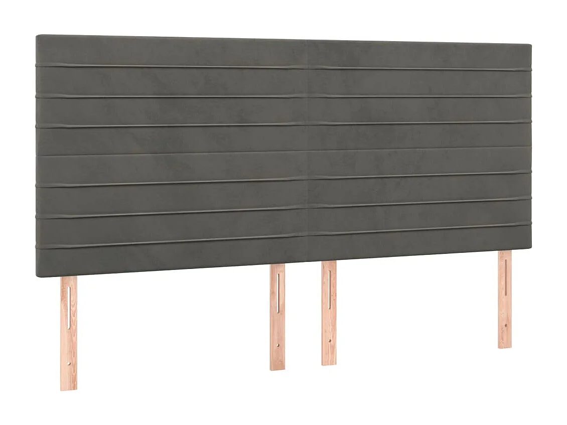Hoofdbord donkergrijs 180x5x118/128 cm fluweel