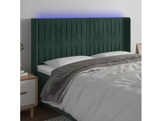 Kauf Unique LED Kopfteil Dunkelgrün 163x16x118/128 cm Samt