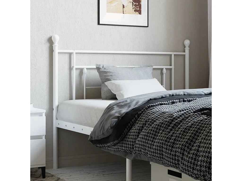 Tête de lit métal blanc 100 cm