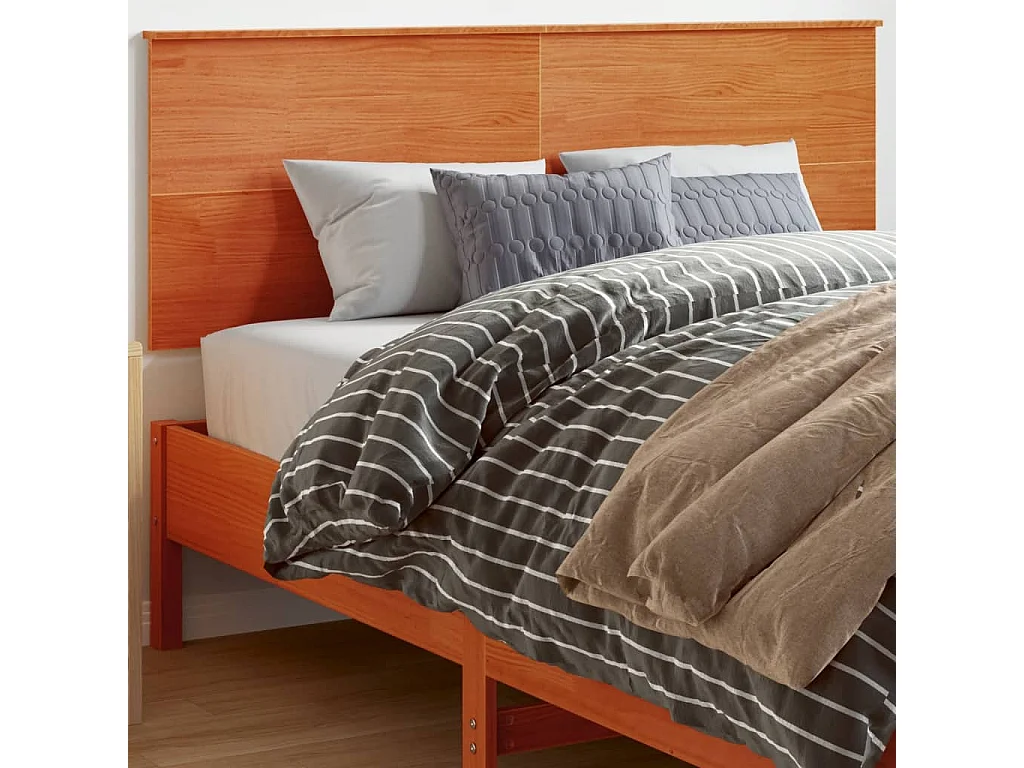 Tête de lit cire marron 160 cm bois massif de pin