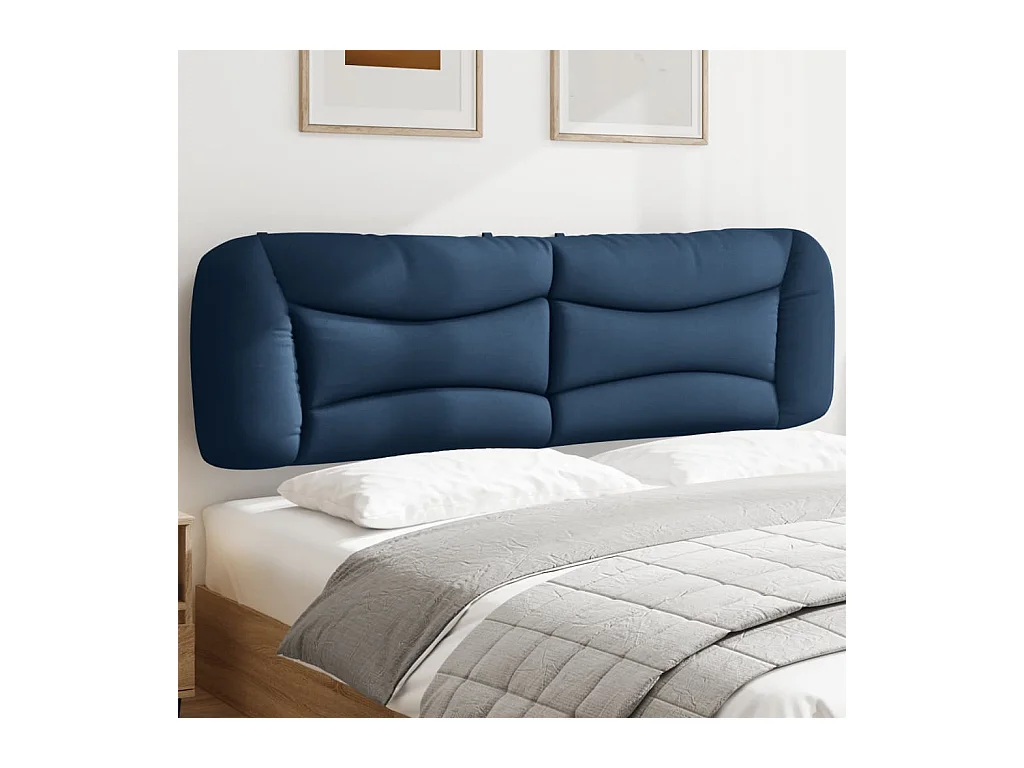 Coussin de tête de lit bleu 180 cm tissu