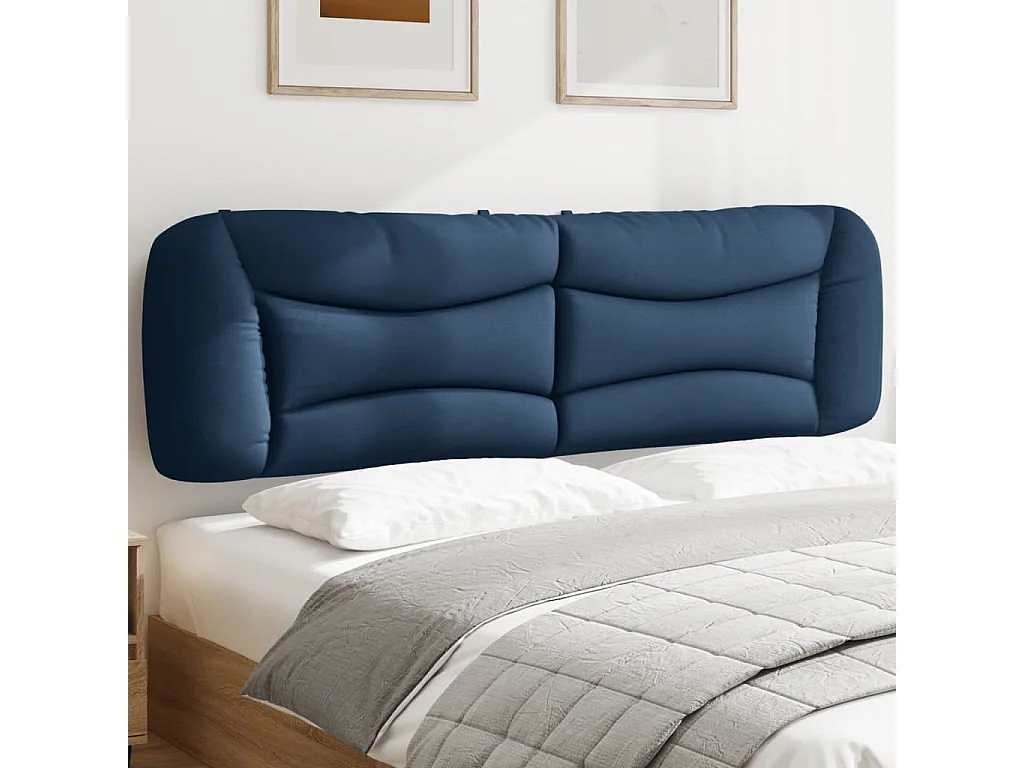 Coussin de tête de lit Hvar bleu 180 cm tissu