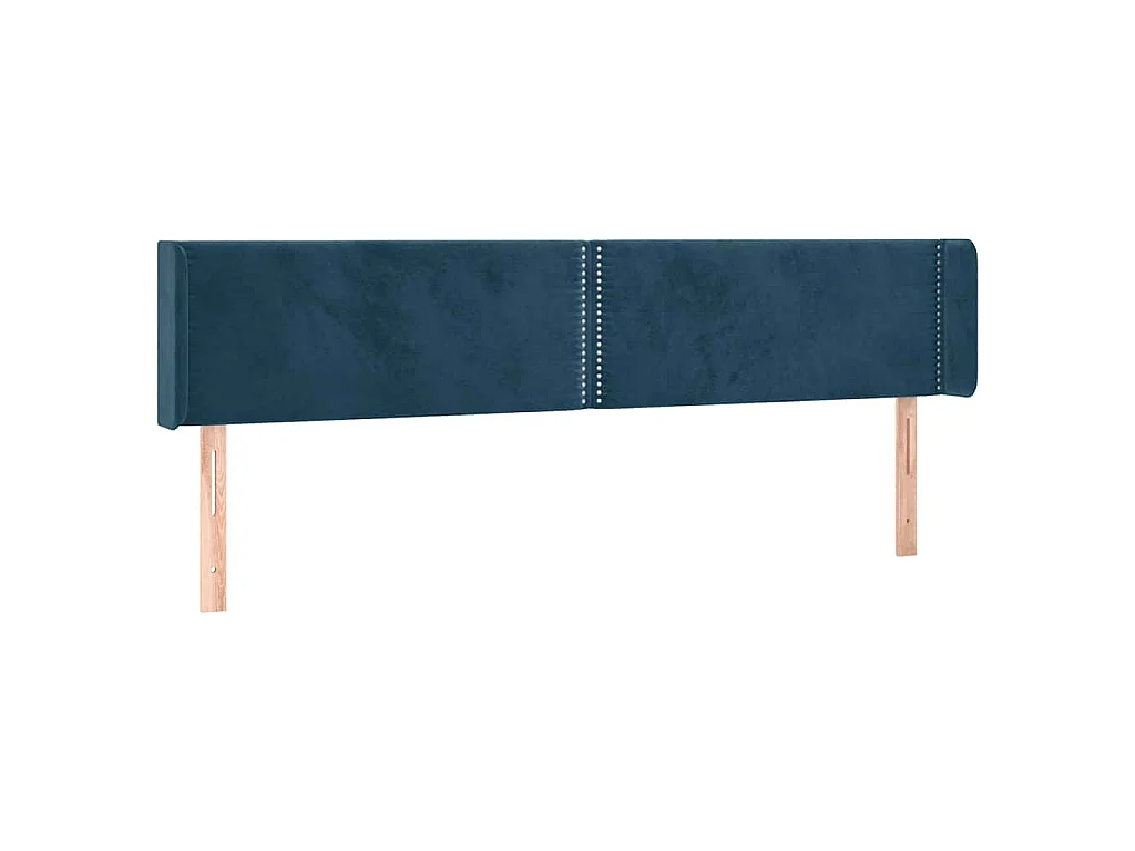 Testiera ad Orecchio Blu Scuro 163x16x78/88 cm in Velluto