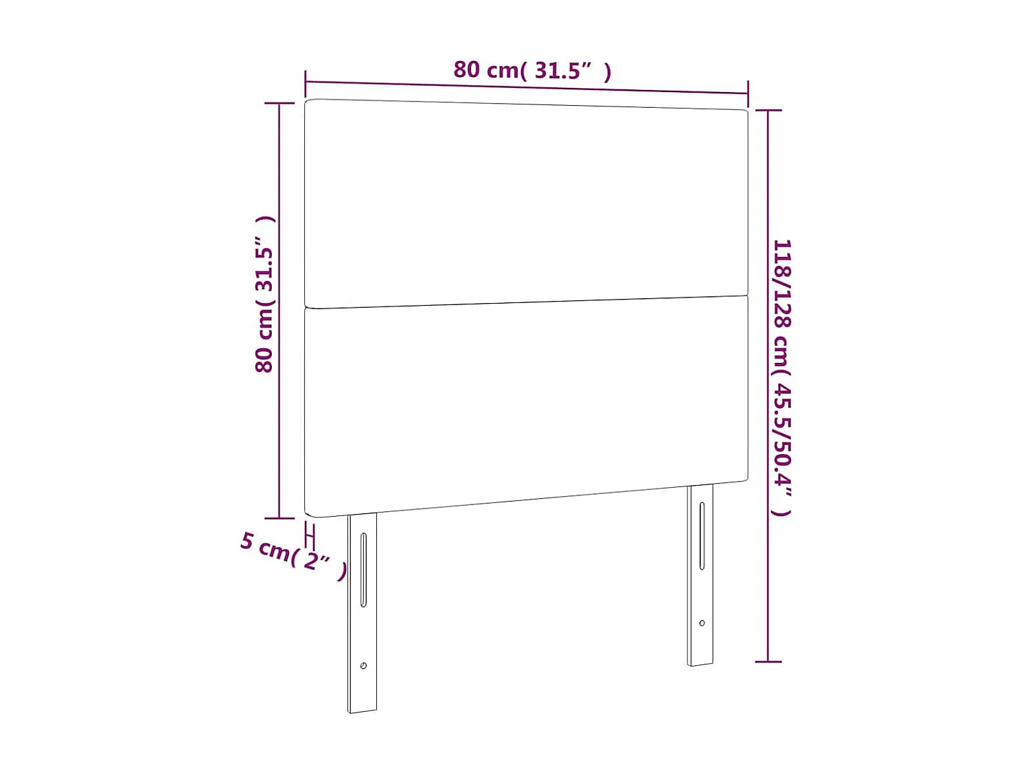 Tête de lit à LED Vert foncé 80x5x118/128 cm Velours
