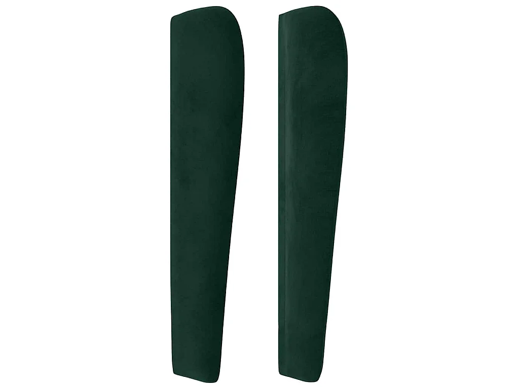 Tête de lit avec oreilles Vert foncé 147x23x118/128 cm Velours