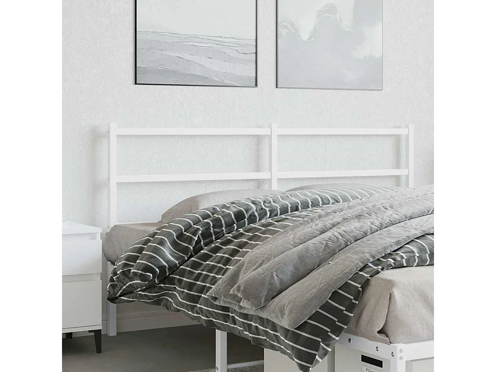 Vervangend hoofdbord 150 cm metaal wit