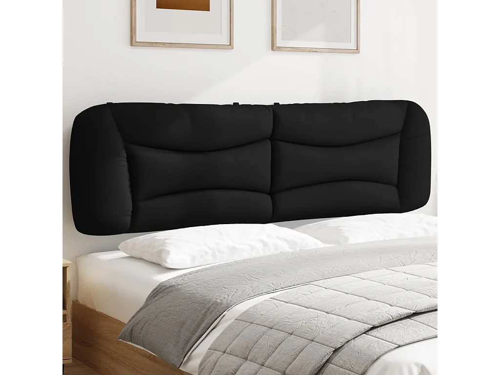 Coussin de tête de lit Hvar noir 180 cm tissu