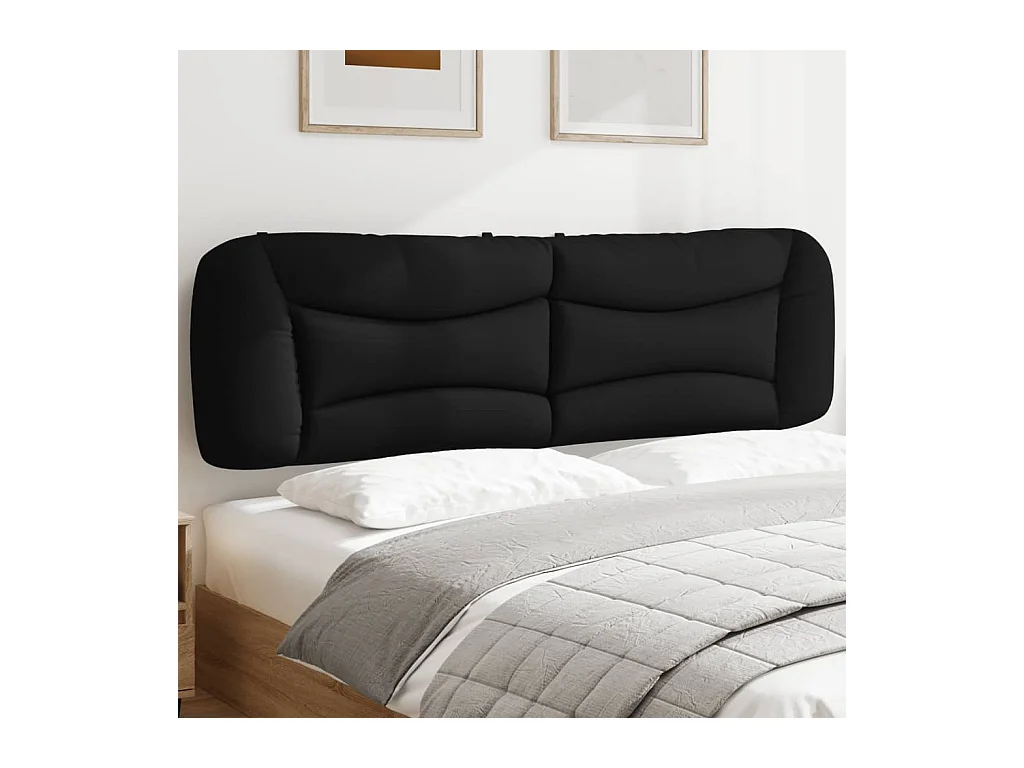 Coussin de tête de lit noir 180 cm tissu