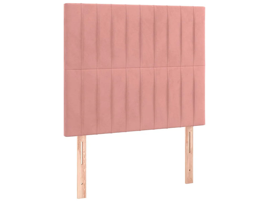 Hoofdbord LED 90x5x118/128 cm fluweel roze