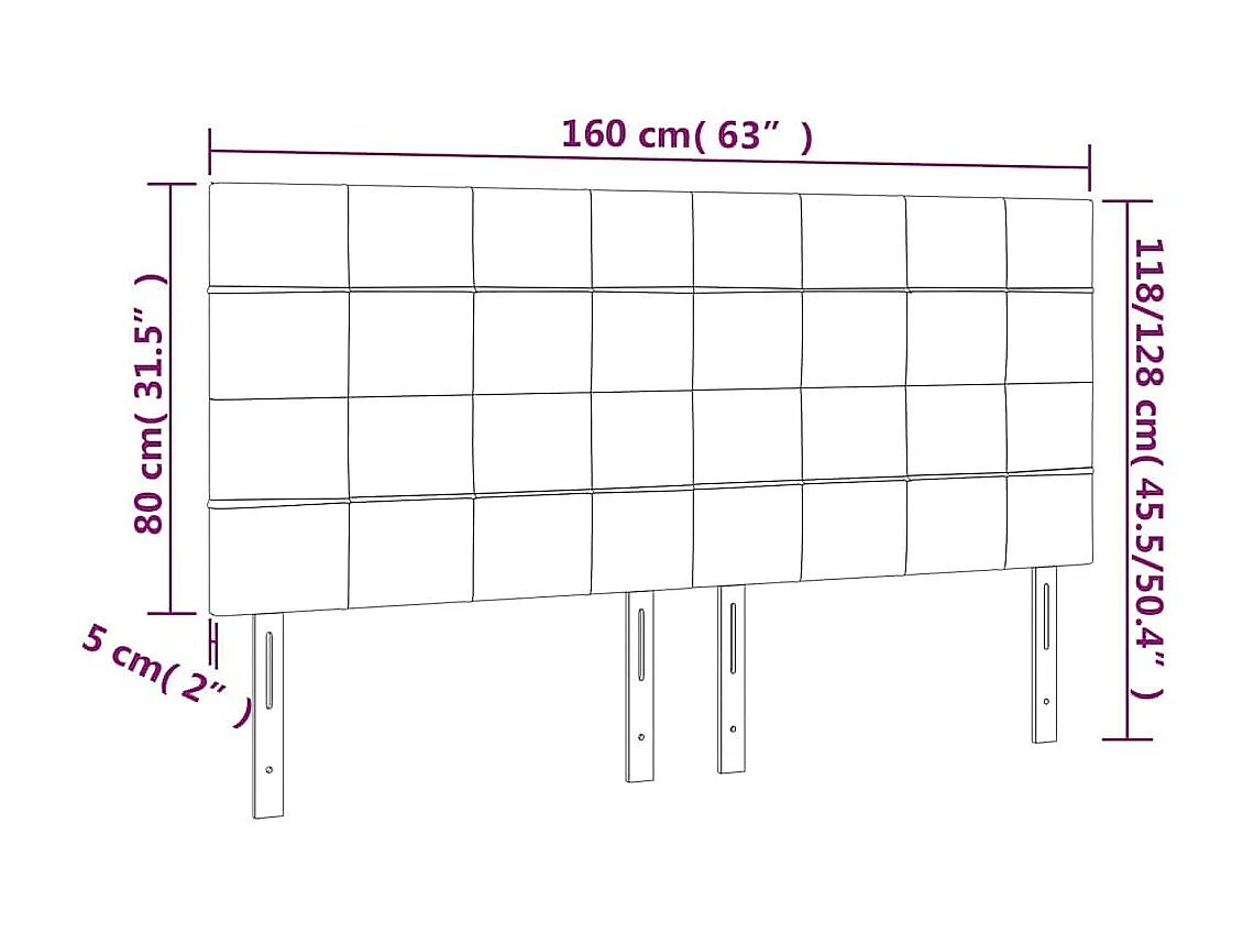 Tête de lit à LED Bleu foncé 160x5x118/128 cm Velours