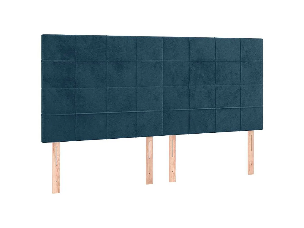 LED Kopfteil Dunkelblau 160x5x118/128 cm Samt