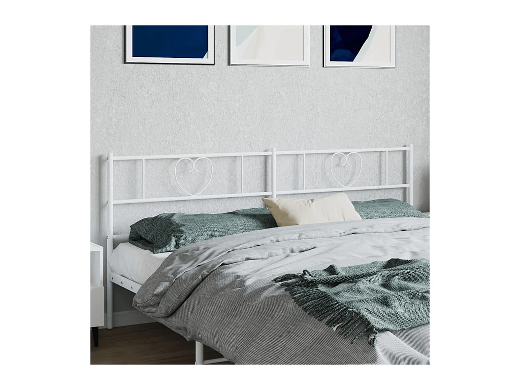 Hoofdbord 200 cm metaal wit