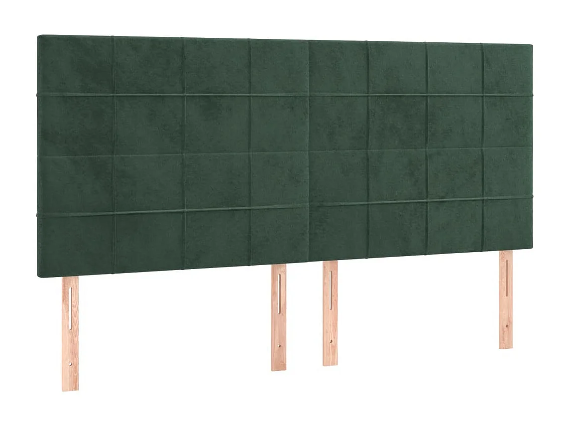 Testiera a LED Verde Scuro 160x5x118/128cm in Velluto