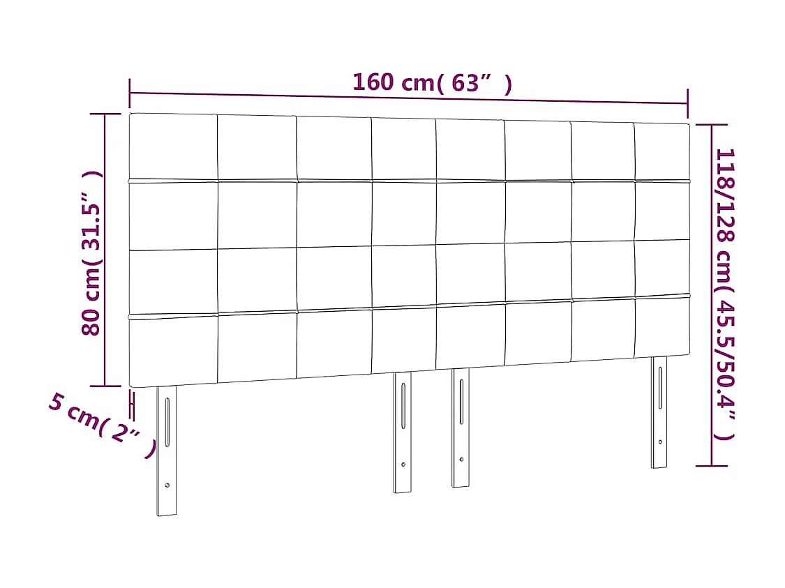 Tête de lit à LED Vert foncé 160x5x118/128 cm Velours