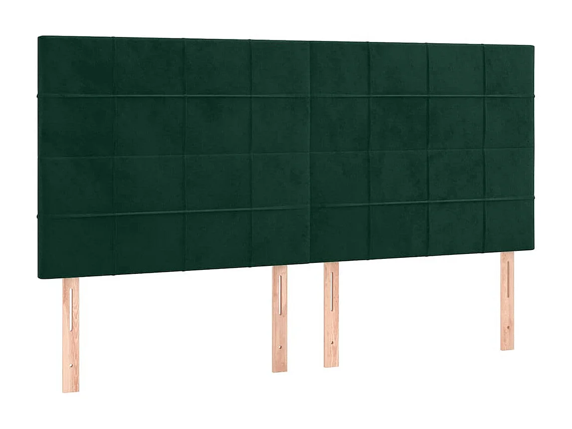 Tête de lit à LED Vert foncé 160x5x118/128 cm Velours