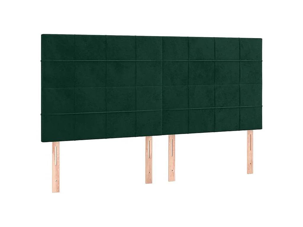 Testiera a LED Verde Scuro 160x5x118/128cm in Velluto