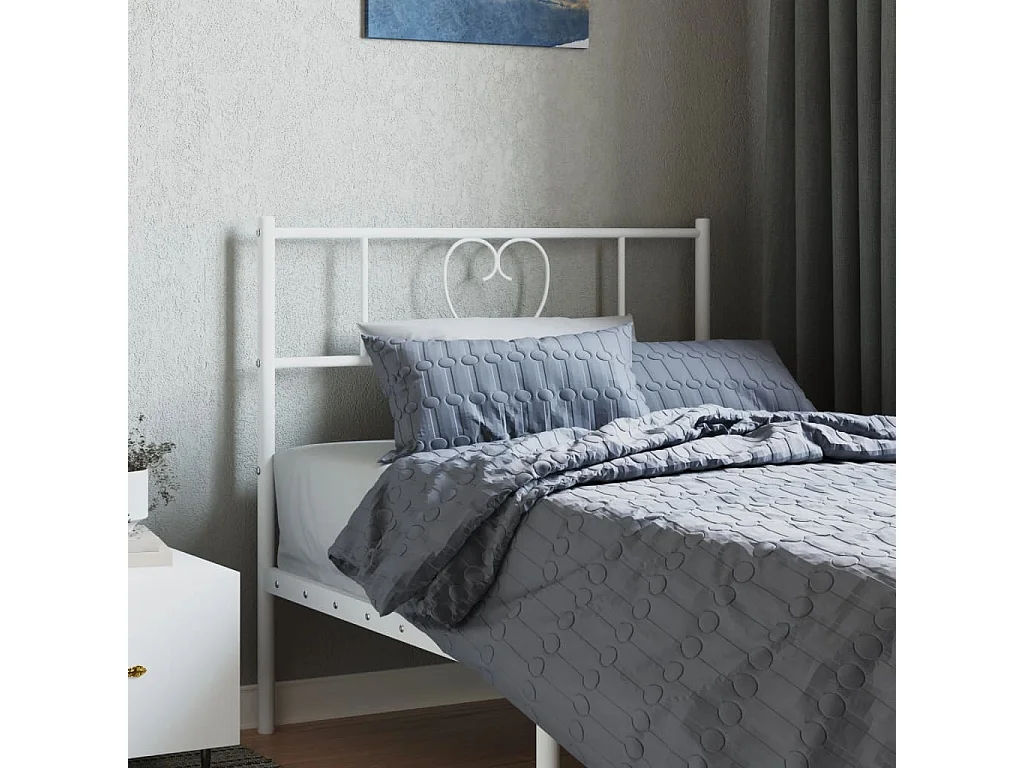 Hoofdbord 80 cm metaal wit