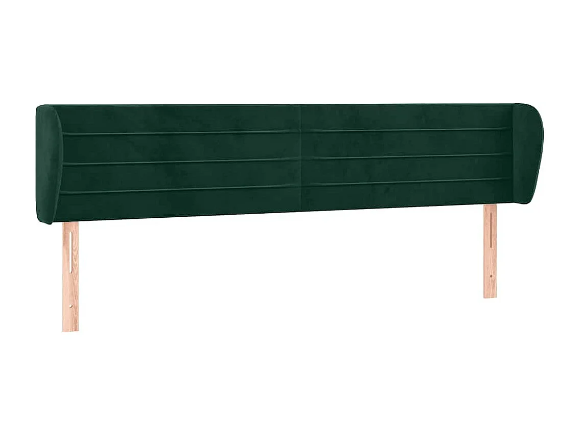 Tête de lit avec oreilles Vert foncé 163x23x78/88 cm Velours