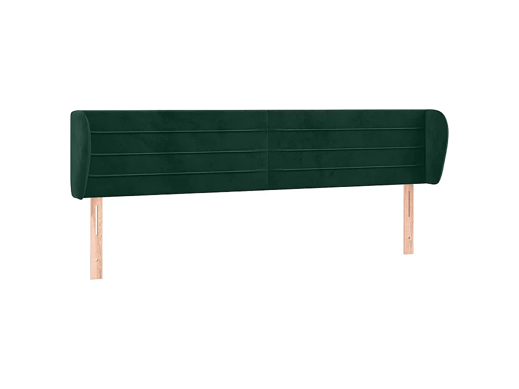 Tête de lit avec oreilles Vert foncé 163x23x78/88 cm Velours