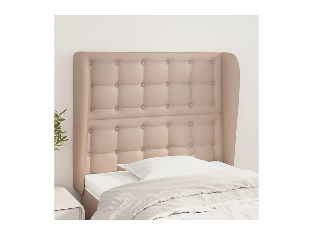 Tête de lit avec oreilles Cappuccino 93x23x118/128cm Similicuir