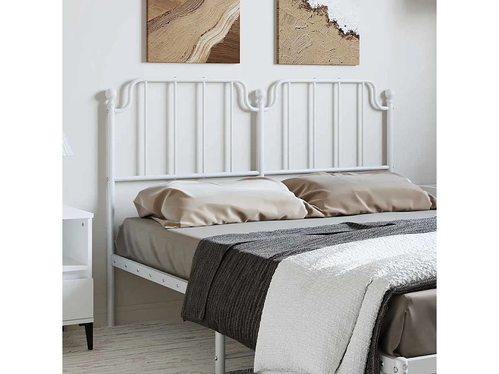 Tête de lit métal blanc 150 cm