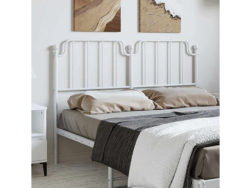 Tête de lit métal blanc 150 cm