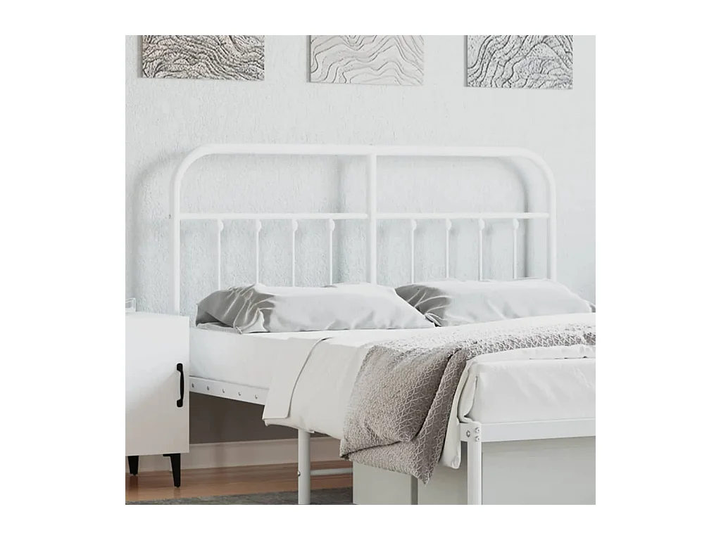 Tête de lit métal blanc 140 cm
