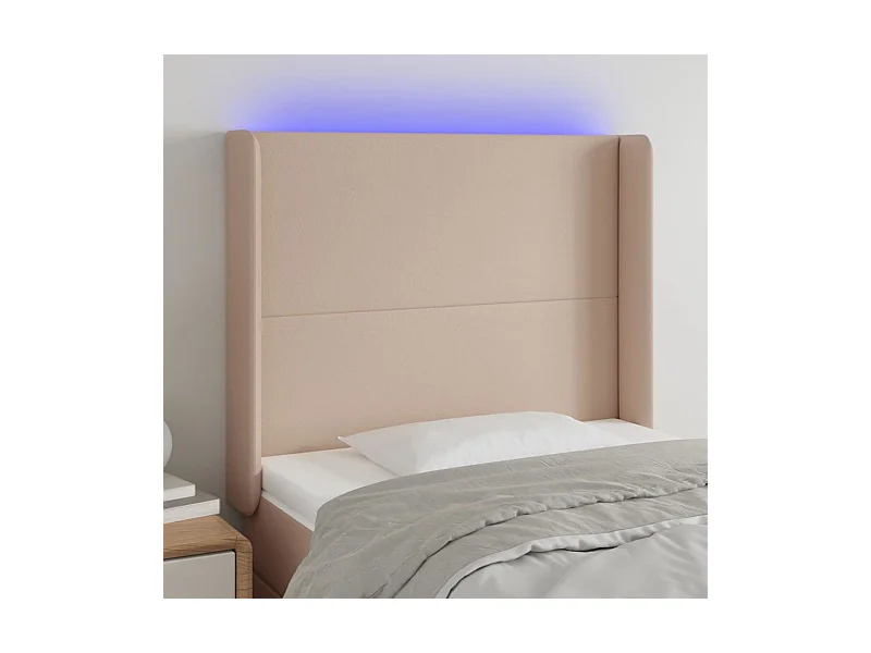 Tête de lit à LED Cappuccino 83x16x118/128 cm Similicuir