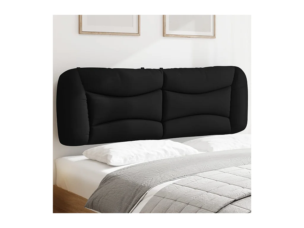 Coussin de tête de lit noir 160 cm tissu