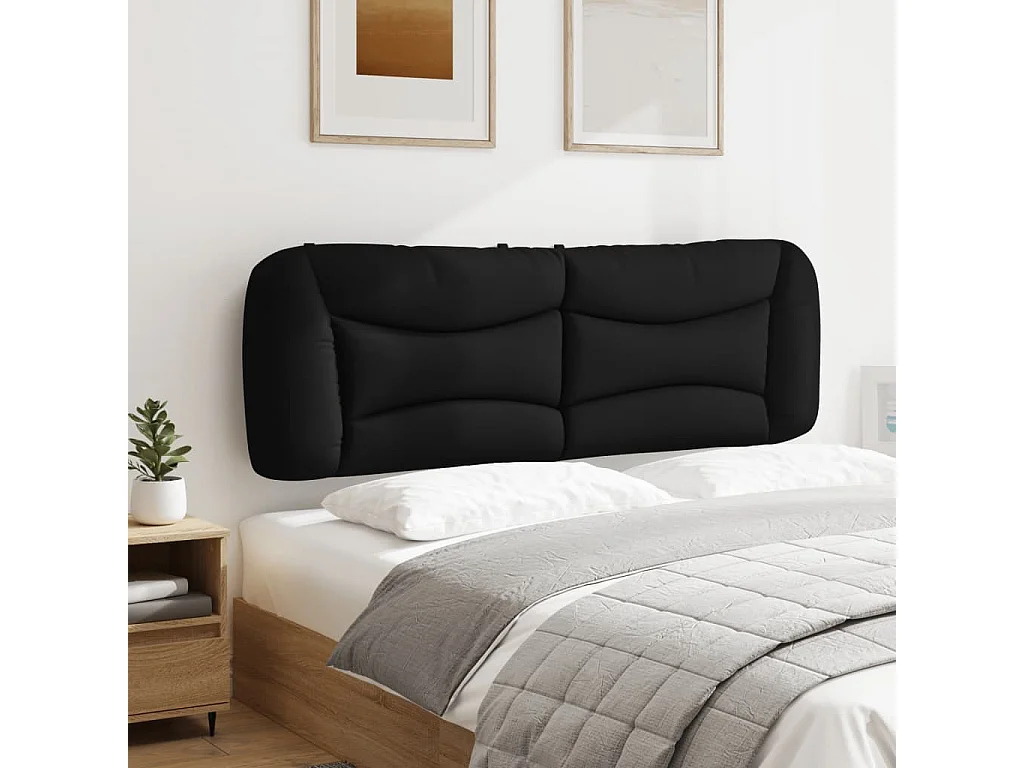 Coussin de tête de lit Hvar noir 160 cm tissu