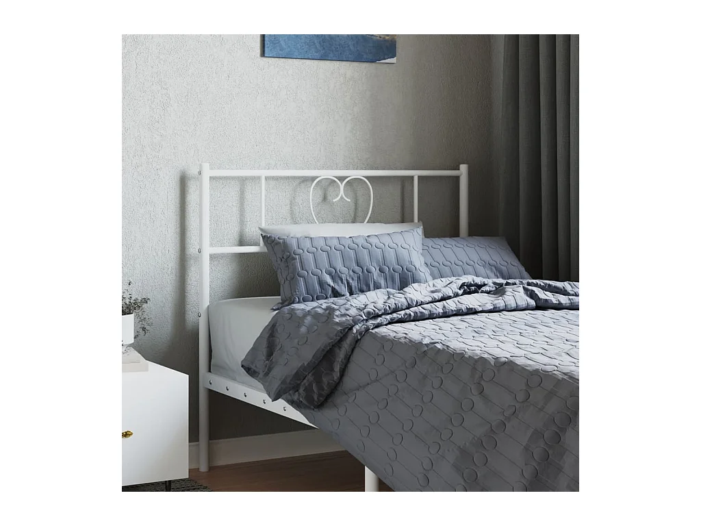 Tête de lit métal blanc 100 cm
