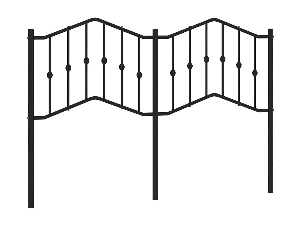 Vervangend hoofdbord 140 cm metaal zwart
