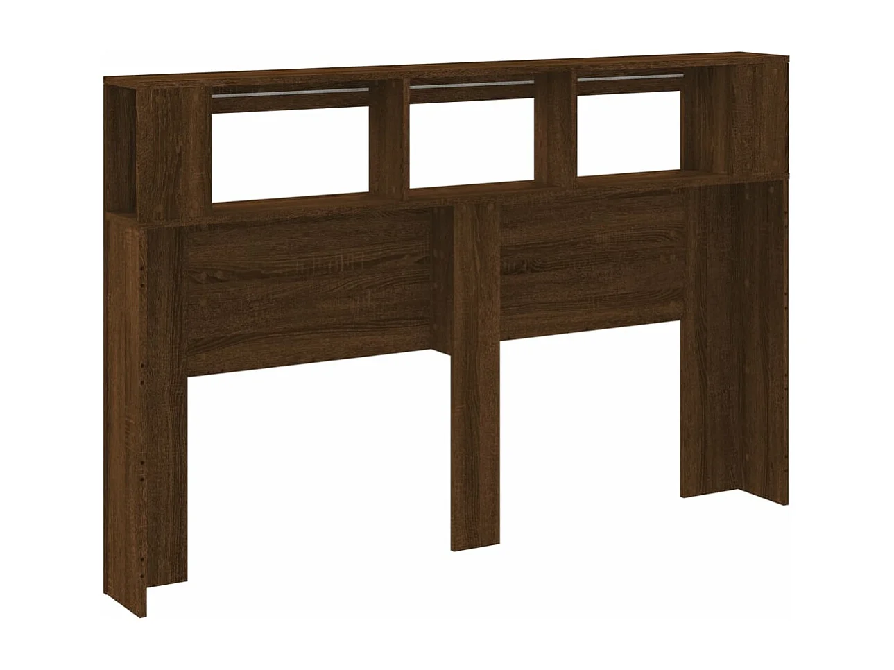 Hoofdeinde met LED 160x18,5x103,5 cm bewerkt hout bruineiken