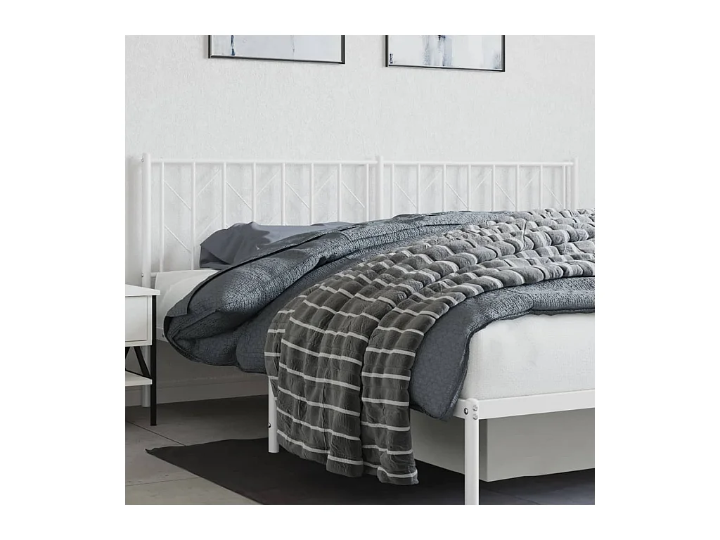 Tête de lit métal blanc 193 cm