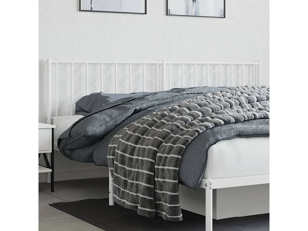 Vervangend hoofdbord 193 cm metaal wit