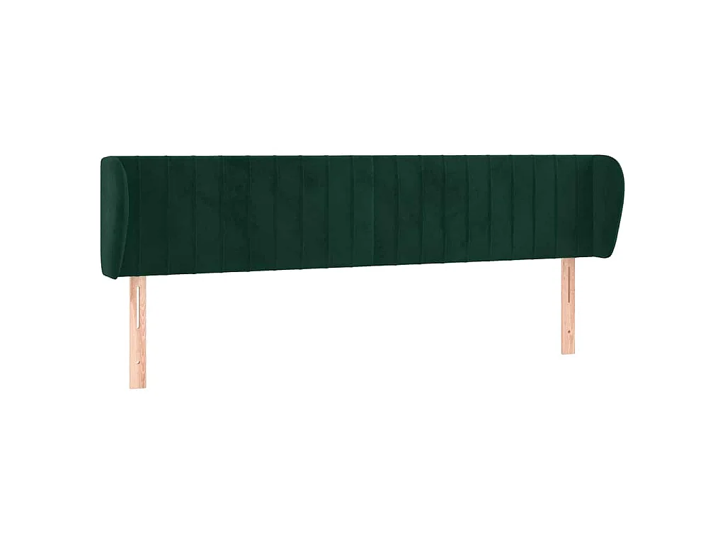 Tête de lit avec oreilles Vert foncé 183x23x78/88 cm Velours