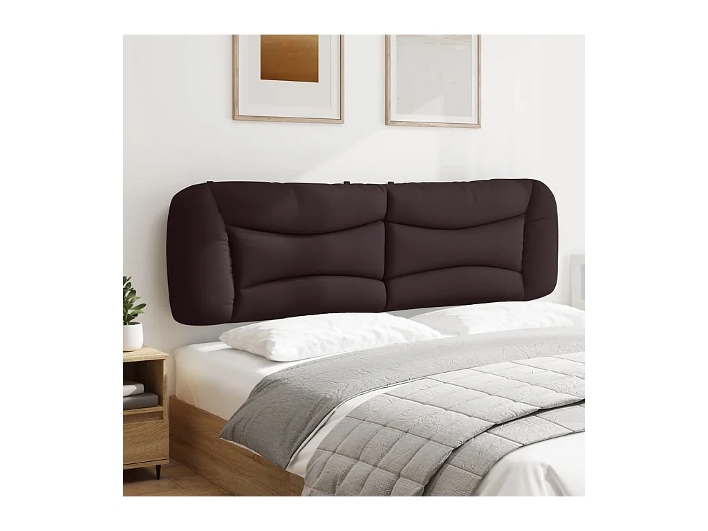 Coussin de tête de lit Hvar marron foncé 180 cm tissu