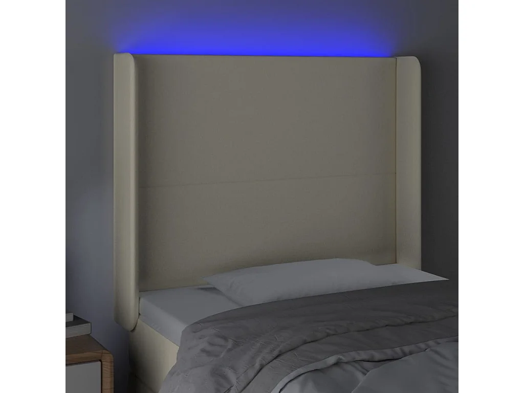 Tête de lit à LED Crème 83x16x118/128 cm Similicuir