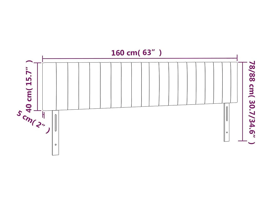 Tête de lit à LED Crème 160x5x78/88 cm Tissu