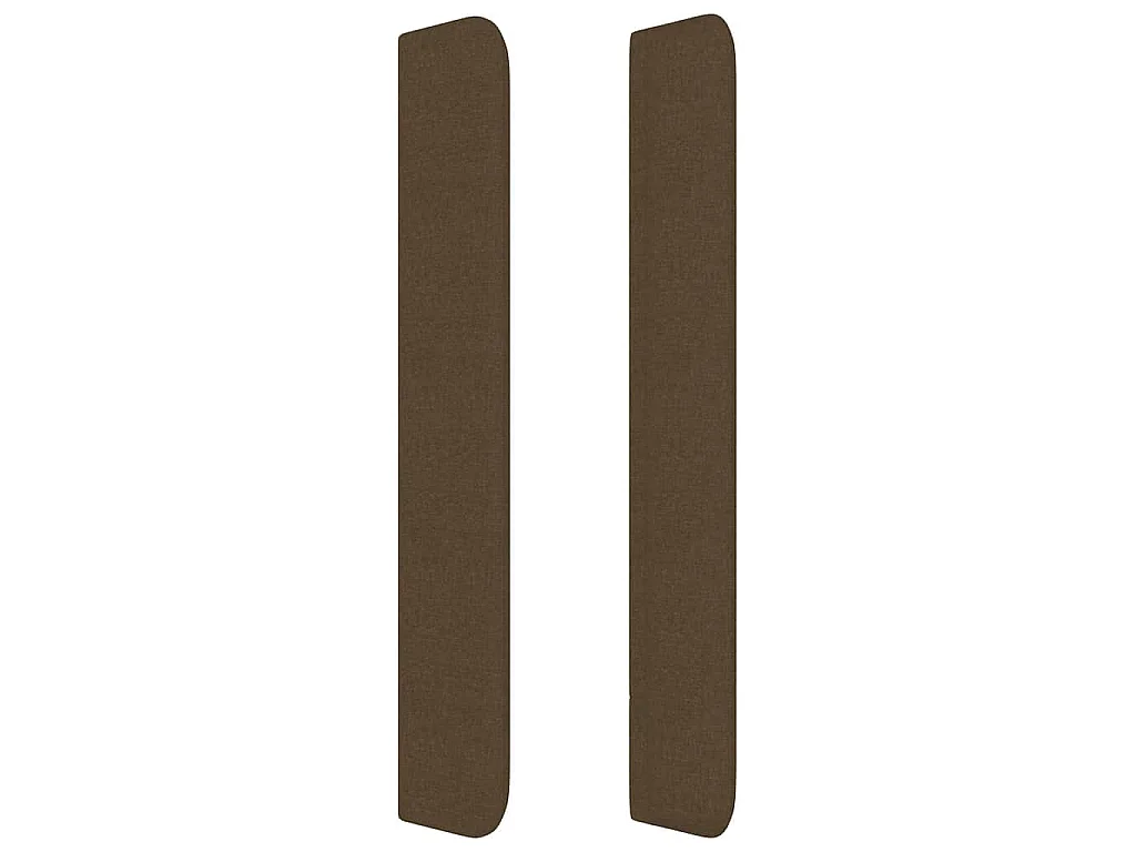 Tête de lit avec oreilles Marron foncé 163x16x118/128 cm Tissu