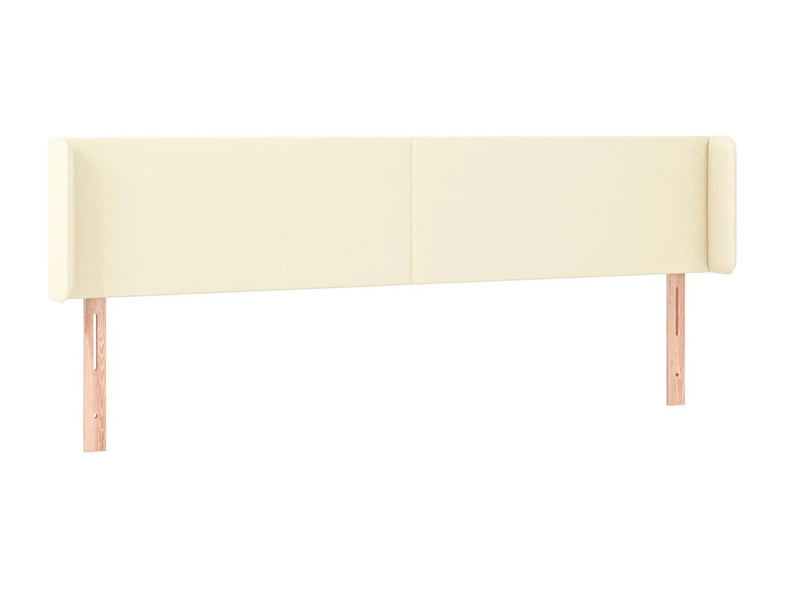 Tête de lit avec oreilles Crème 163x16x78/88 cm Similicuir
