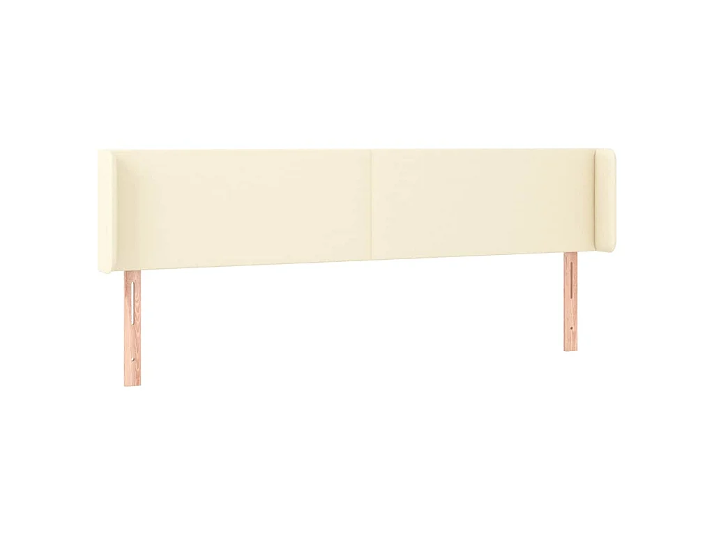 Tête de lit avec oreilles Crème 163x16x78/88 cm Similicuir