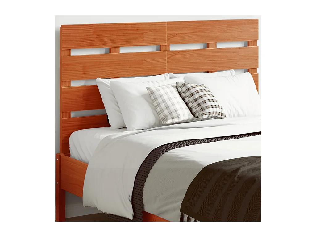 Tête de lit cire marron 135 cm bois massif de pin