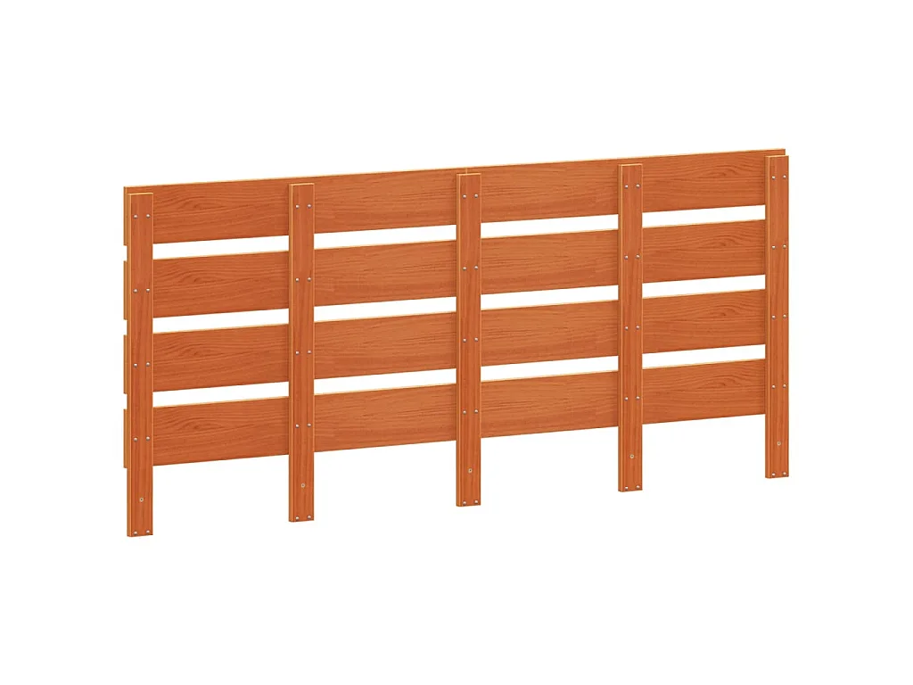 Hoofdbord 135 cm massief grenenhout wasbruin