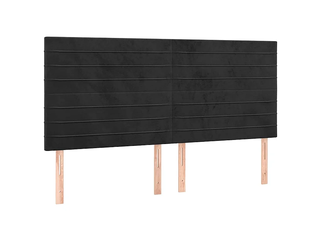 Kopfteil Schwarz 180x5x118/128 cm Samt